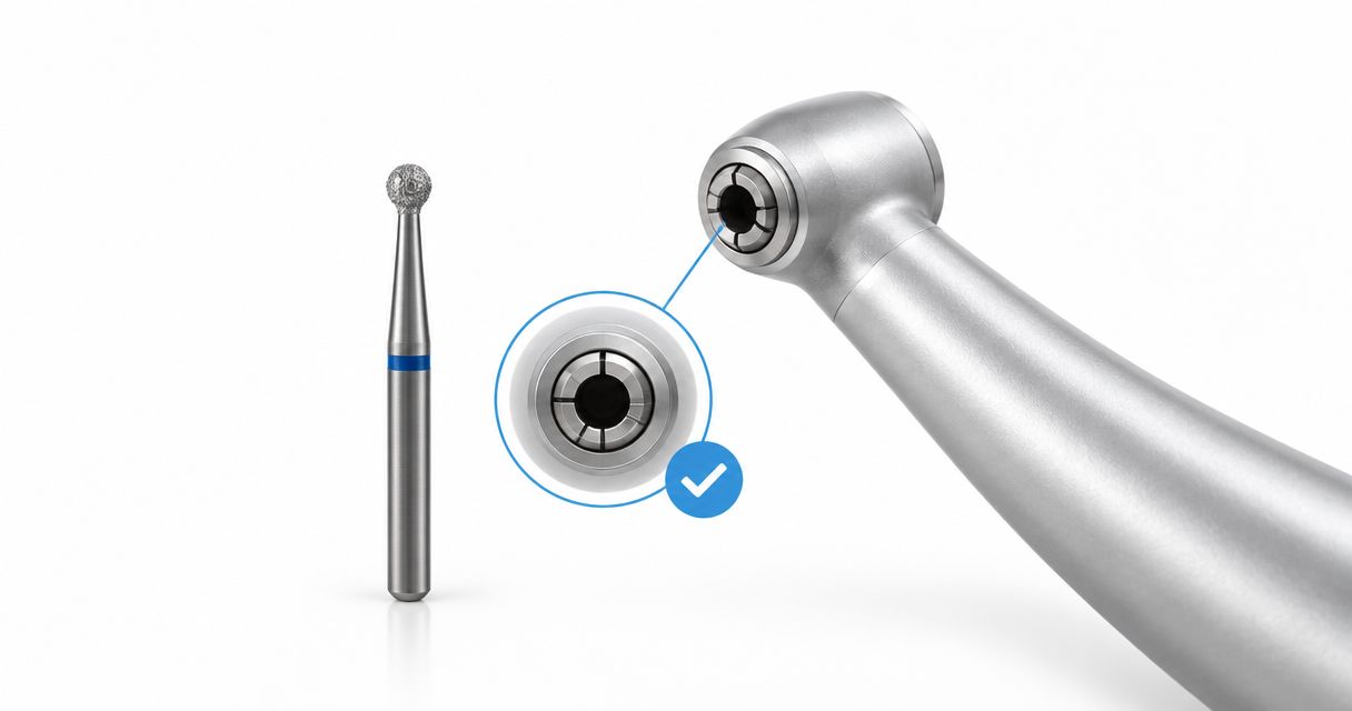 Dental handpiece bur retention: chuck compatibility checks