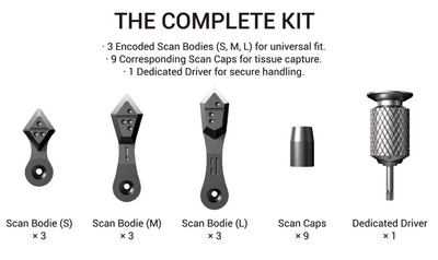 Orion scan body kit contents with scan caps and dedicated driver
